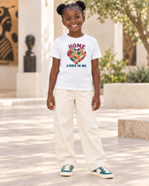 5D794CA7-F2E9-4223-A142-BFB085FCA07D Home Lives in Me African Diaspora Kids T-Shirt