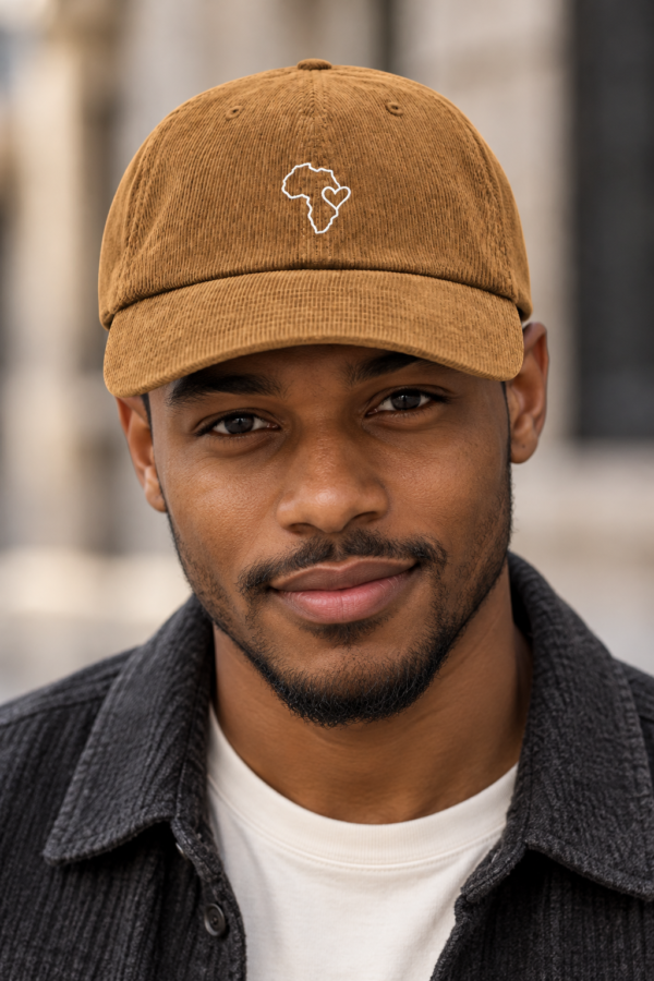 Africa in My Heart Embroidered Corduroy Cap